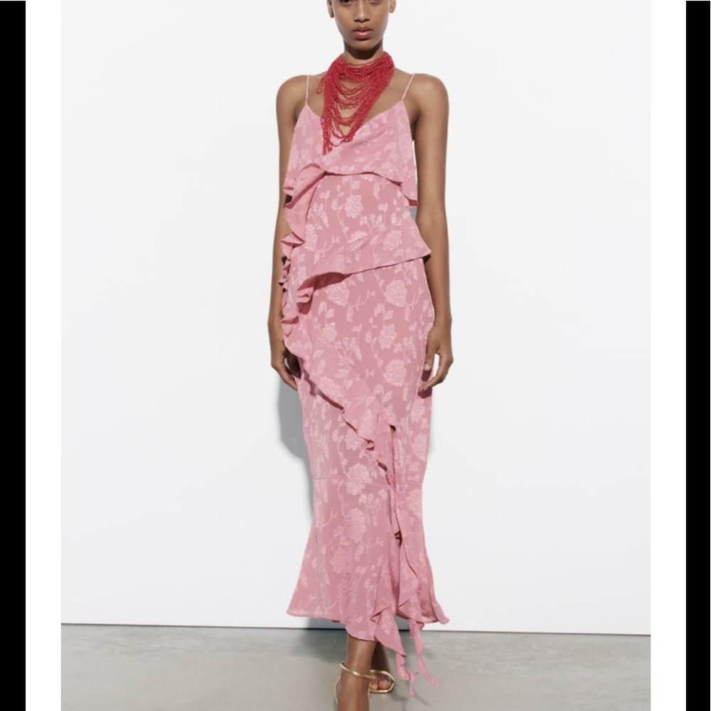Zara Pink Ruffled Dress